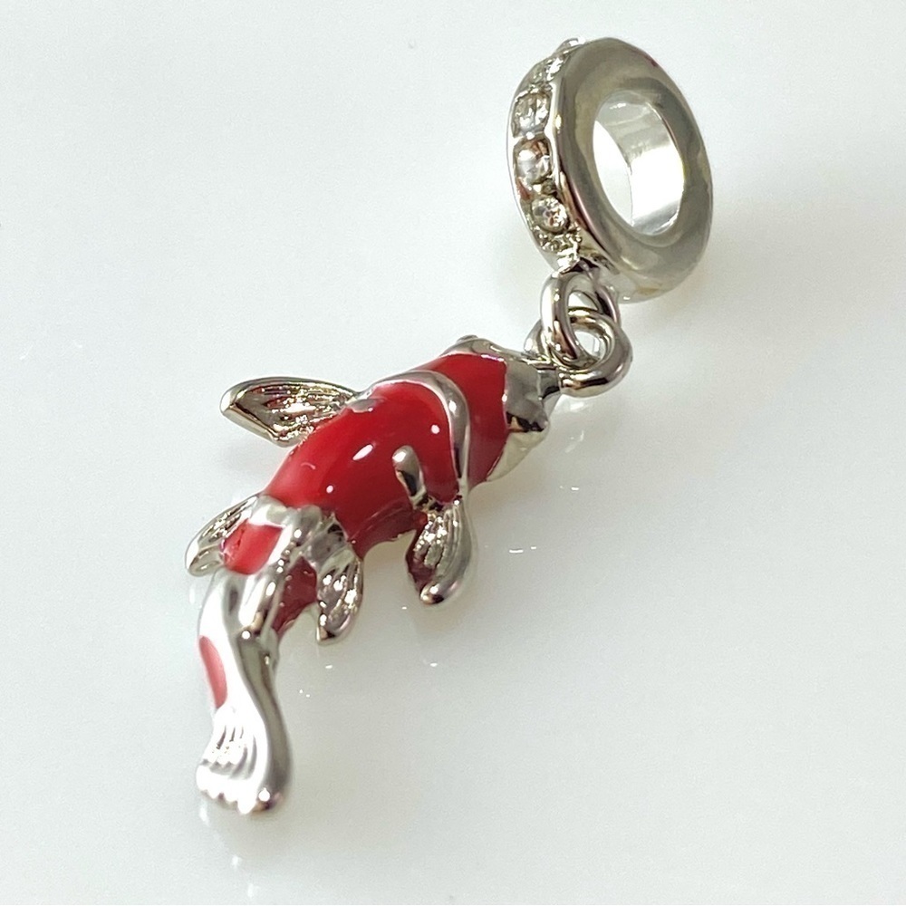 Sterling Silver Carp Fish Charm Dangle